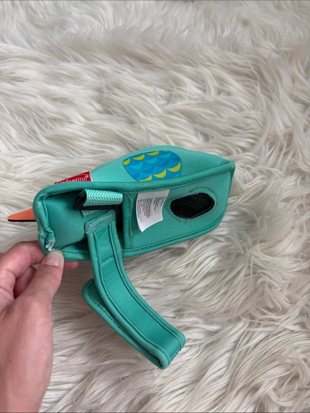 Infantino Teal Fish faucet Cover with Orange Tail and Green Fin for bath tub